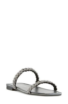 Stuart Weitzman Addison Slide Sandal in Gunmetal at Nordstrom Rack, Size 6