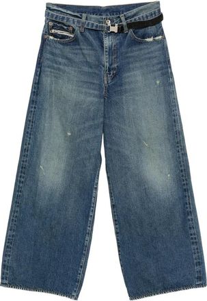 sacai Distressed Wide-leg Jeans
