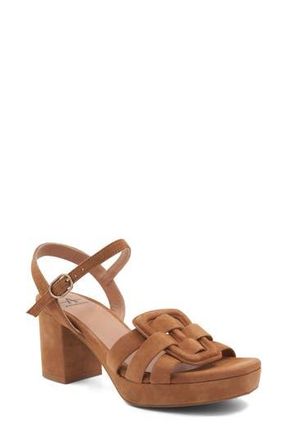 Aquatalia Micah Block Heel Quarter Strap Suede Sandal in Caffe at Nordstrom Rack, Size 8