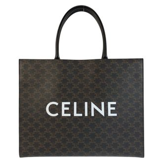 Celine Black Brown Pvc Handbag Tote Bag (Pre-Owned)