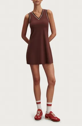 Varley Kalani V-Neck Minidress in Brown Stone at Nordstrom, Size X-Small