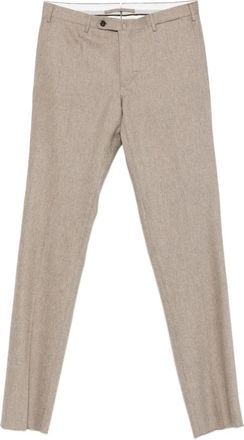 Incotex pressed-crease trousers - men - Wool - 48 - Brown