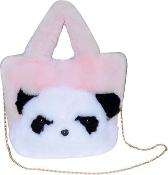 Generic Faux plush bag womens crossbody cute and versatile cartoon mini bag(pink)