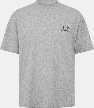 C.P. Company Mens Double Logo Tee in Greystone M94 - Grey - Size Medium