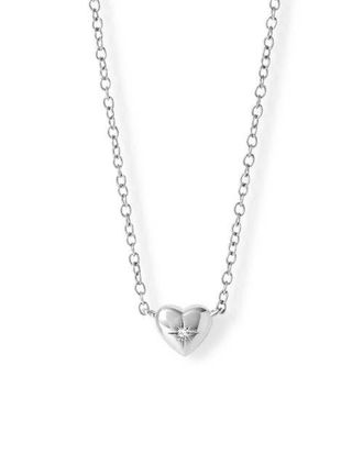 Astley Clarke Silver Biography Mini Heart Necklace at Nordstrom, Size 17