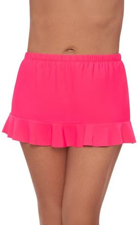 Aqua Green High Waist Slimming Ruffle Skirt Swimsuit Bottom in Rose Quartz at Nordstrom, Size X-Large
