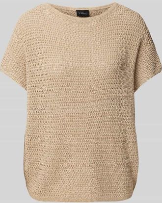 s.Oliver Black Label Loose Fit Strickpullunder mit überschnittenen Schultern in Sand, Größe S