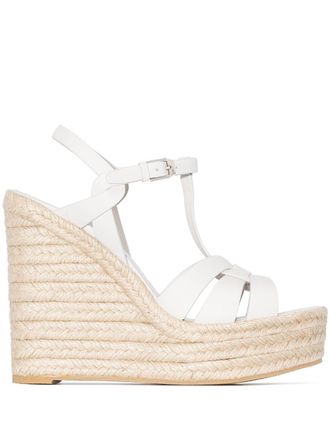 Saint Laurent Tribute leren espadrilles - Wit
