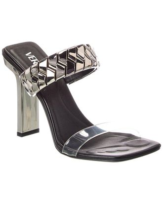 Versace Slice Leather & Vinyl Mule