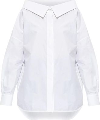 Balenciaga Katoenen Shirt - Dames - Overhemden - Wit - S - Katoen - Overhemden