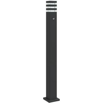 vidaXL L&aacute;mpara De Suelo De Exterior Con Sensor Aluminio Negro 110 Cm Vidaxl