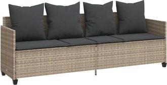 vidaXL Vidaxl - Tumbona Con Cojines Rat&aacute;n Sint&eacute;tico Gris Claro