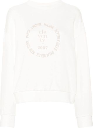 Eleventy logo-print cotton sweatshirt - women - Cotton/Polyamide - M - White