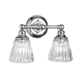 Netlighting Keynes 2 Light Wall Light Polished Chrome IP44 in Grey