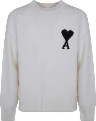 Ami Round-neck Truien - Heren - Ronde hals truien - Wit - M - Truien & Vesten