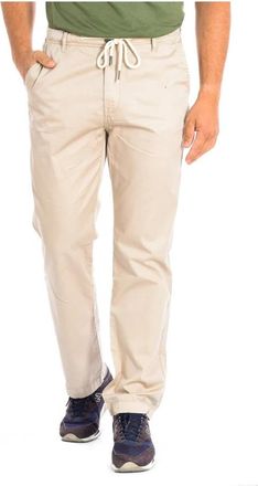 La Martina Olijfgroene Straight Cut Broek - Heren - Slim Fit Broeken - Beige - XL - Katoen - Broeken