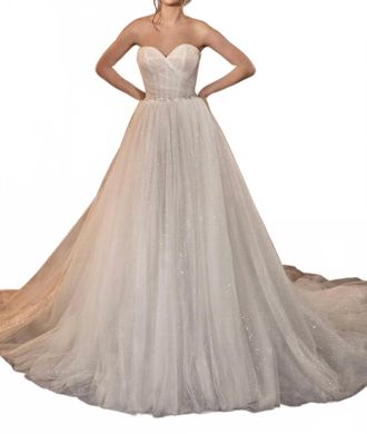 Demetrios Tulle Sweetheart Gown In Ivory