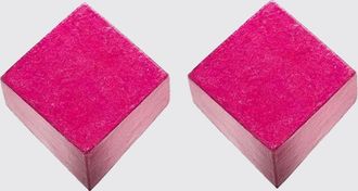 Monies Orecchini a clip a rombo in legno dacacia e argento