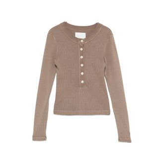 Citizens Of Humanity Varra Henley Ribbed-knit Top