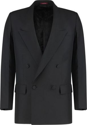 Gucci Double-breasted jas in wolgabardine - Heren - Blazers - Zwart - L - Wol - Jassen