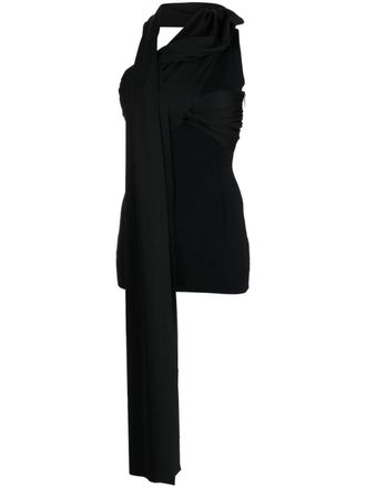 AZ FACTORY scarf-detail sleeveless top - Black