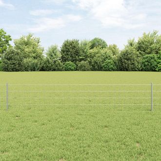 Berkfield Home Euro Fence with 11 U Posts Silver 0, 4x50 m Steel