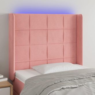 vidaXL Cabecero Con Led De Terciopelo Rosa 103x16x118/128 Cm Vidaxl