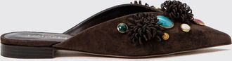 Twinset Mules Twinset in camoscio con applicazioni e pietre