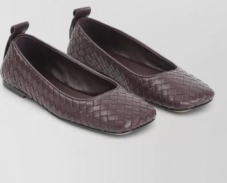 Bottega Veneta leather intrecciato ballerina flats
