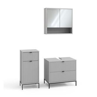 Vicco Conjunto De Muebles De Ba&ntilde;o De 3 Piezas Eliza, Gris, 3 Partes, Vicco