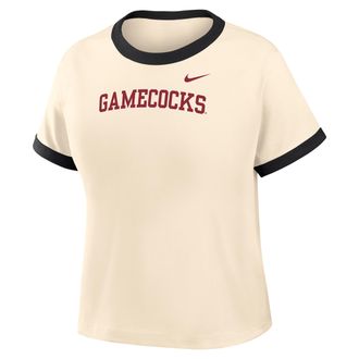 Nike Womens College (South Carolina Gamecocks) Ringer T-Shirt in Brown | IW4985-120