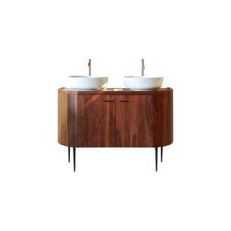 Tikamoon Mueble para lavabo de palisandro macizo y m&aacute;rmol 120 cm