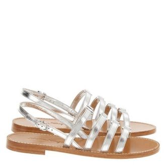 Ferragamo Galilee Leather Flats Sandals, Size 7 C