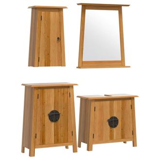 vidaXL Vidaxl - Conjunto De Muebles De Ba&ntilde;o 4 Piezas Madera Maciza De Pino