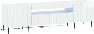 vidaXL Mueble De Tv Led Blanco Brillante Madera De Ingenier&iacute;a Vidaxl