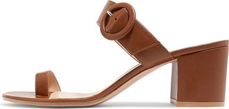 Generic Brown,8.5 UK,Womens Flip-Flops Pumps Buckle Strap High Block Chunky Heels Slip-On Mule Backless Slip On Dress Slides Sandals for Casual