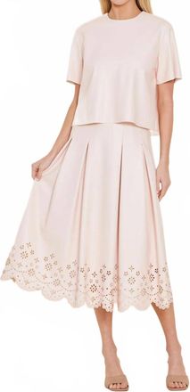Dolce Cabo Vegan Leather Skirt In Light Pink