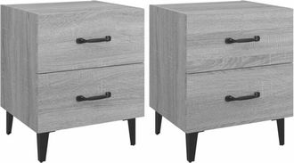 vidaXL Bedside Cabinets 2 pcs Grey Sonoma 40x35x47.5 cm Vidaxl