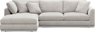 Castlery Hamilton Chaise Sectional Sofa Left Facing Customized, Performance Classic Twill Medium Grey, Spill Resistant, Removable Covers for Sofas by Castlery