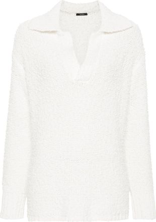 Joseph textured knit polo jumper - women - Polyamide/Cotton - L - White