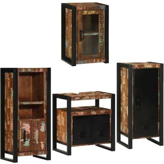 vidaXL Juego De Muebles De Ba&ntilde;o 4 Pcs Madera Reciclada Maciza Vidaxl
