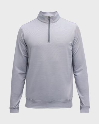 Peter Millar Men & apos;s Perth Micro-Stripe Half-Zip Sweater