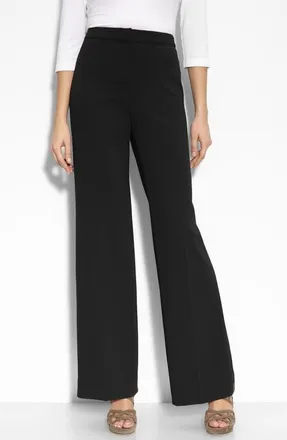 St. John Diana Stretch Woven Pants in Caviar at Nordstrom, Size 16
