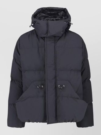 sacai hooded coat drawstring detail padded design