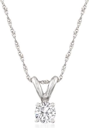 Ross-Simons Diamond Solitaire Necklace in 14kt White Gold