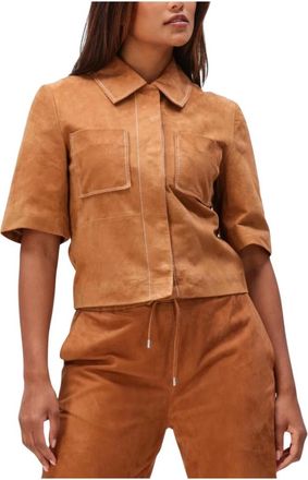 Ibana Overhemden, Dames, Bruin, L, Su&egrave;de, Treabhar Su&egrave;de Overhemd