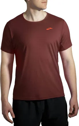 Brooks Mens Atmosphere Tee In Run Raisin