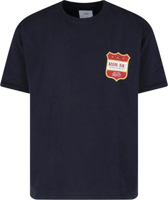 Rhude Black Cotton Logo T-Shirt