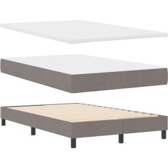 vidaXL Box Spring Bed with Headboard Taupe 120 x 200 cm Fabric vidaXL