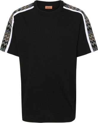 Missoni zigzag-panel T-shirt - men - Cotton - S - Black
